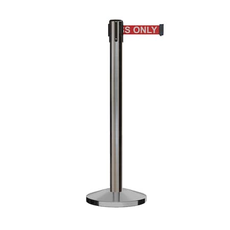 Montour Line Stanchion Belt Barrier Sat.Steel Post 16ft. Red Auth.Belt ES660-SS-AUTHRW-160